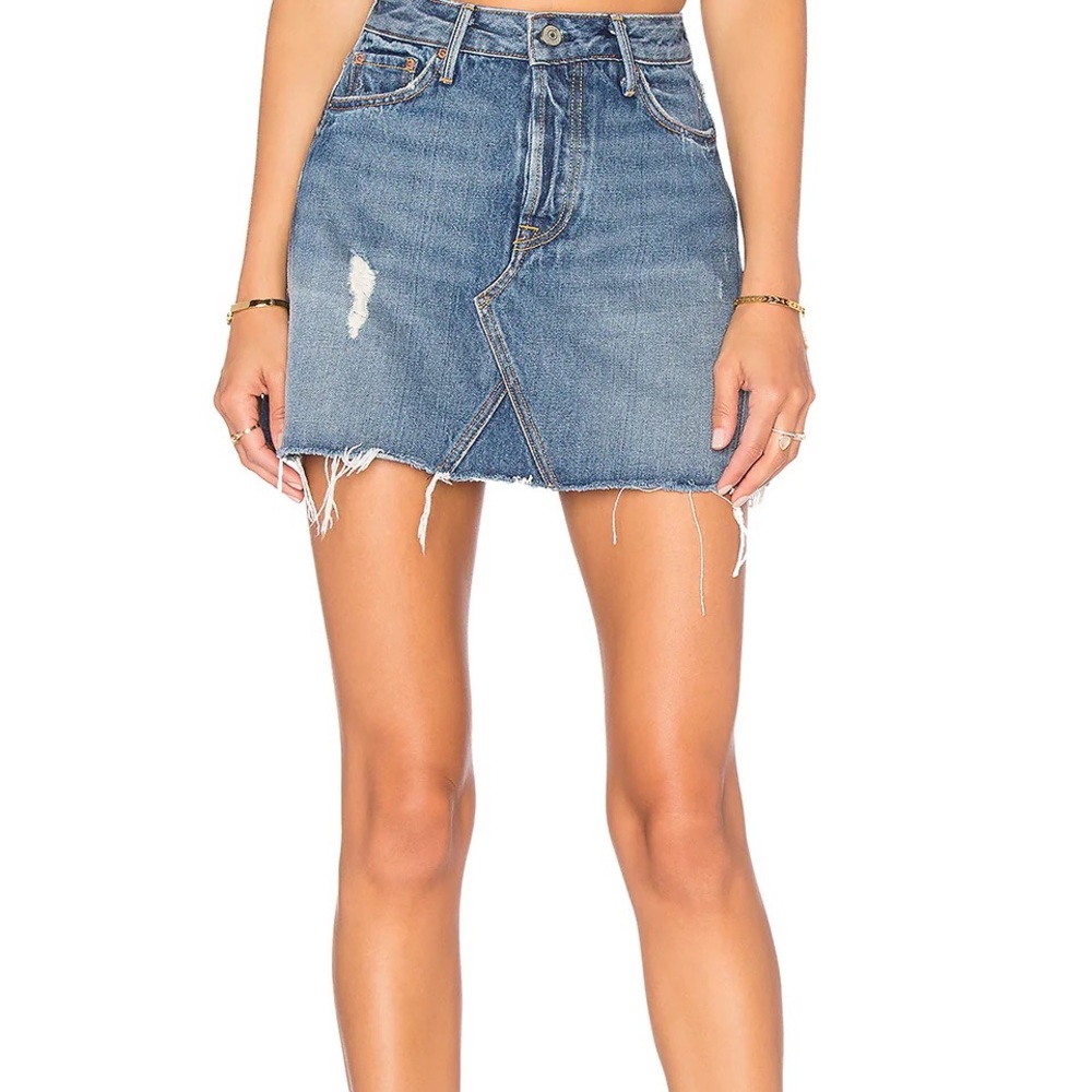 Grlfrnd Jean skirt- Eva A-Frame Gusset Skirt in Walk This Way